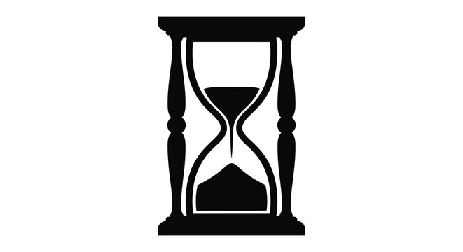 Hourglass With Narrowing Neck Black Silhouette sandglass