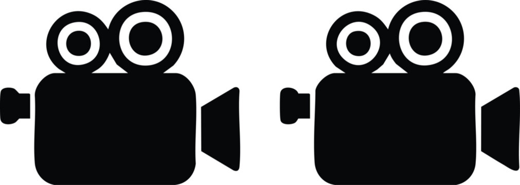 Black binoculars flat isolated on white symbol minimalist