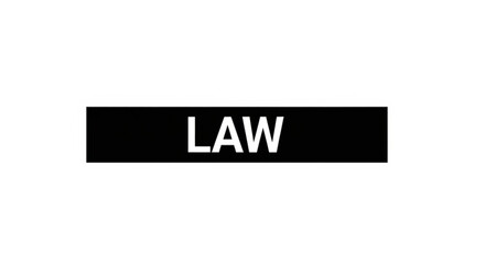 Obraz premium Black and white legal sign with bold text on a white background for law or justice themes