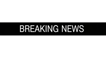 Fototapeta premium Breaking News Banner with Bold Black and White Text for Urgent Information and Headlines