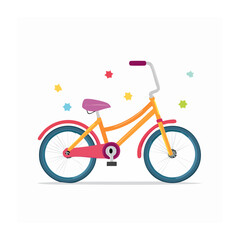 Fototapeta premium Colorful flat design bicycle with stars