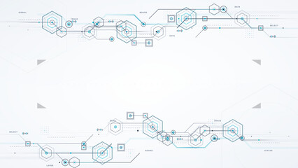 Obraz premium Network diagram showing data flow and connections in a digital system for technology and communication