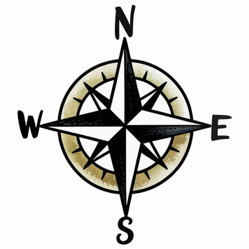 compass on a white background