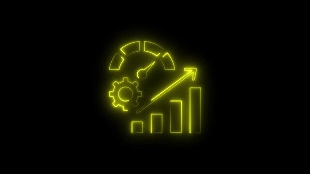 Neon business growth and performance dashboard animation analytics