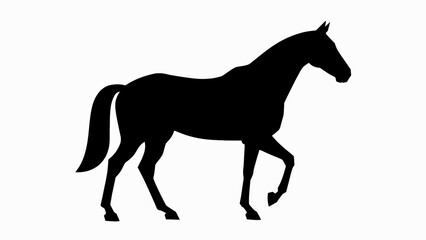 Obraz premium Black horse silhouette, running horse icon, equine vector, animal symbol