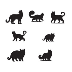 Obraz premium black silhouettes of cats