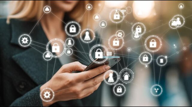 cloud computing technology cyber security , innovative Smart city and graphs with statistics to analyze business potential and predict future developments in company growth. 