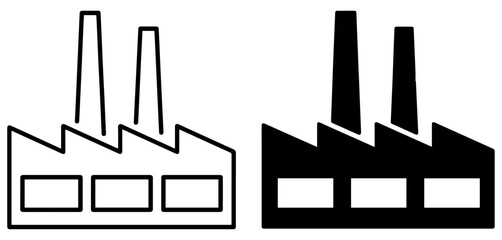 Naklejka premium factory building industry icon vector