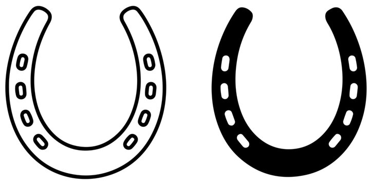 horseshoe luck symbol icon vector