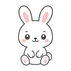 Obraz premium Bunny cute. Cute character illustration color