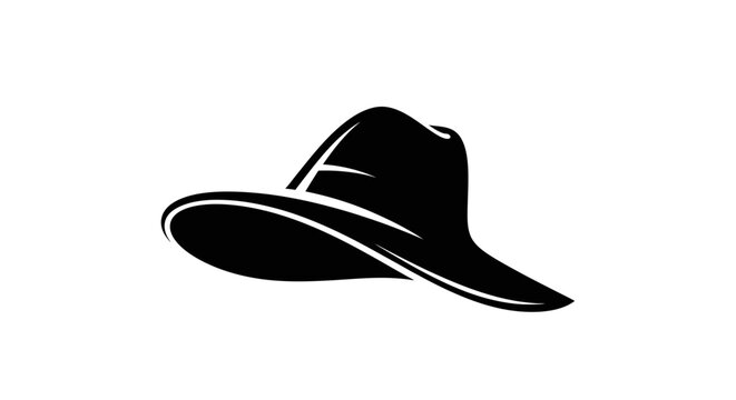 Black cowboy hat with white trim.