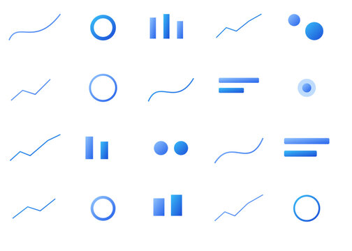 Blue Fintech Icons Collection Volume 2 Premium Transparent SVG Vector Set