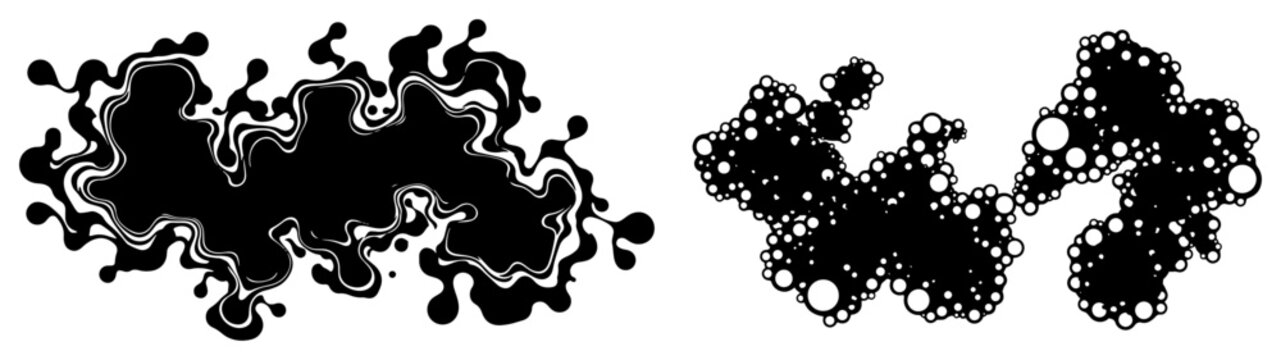 Abstract liquid blobs and bubble clusters in organic graphic style