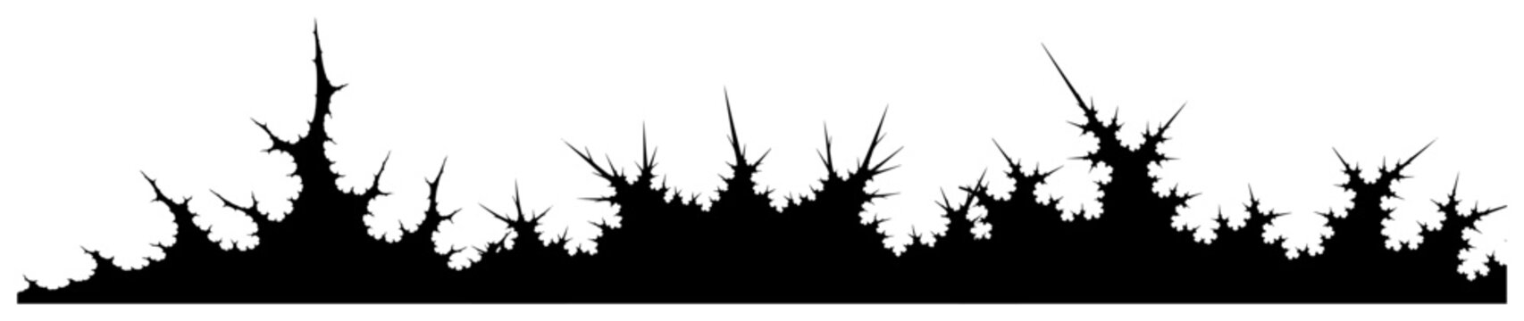 Spiky fractal edge with jagged geometric shapes in sharp silhouette style