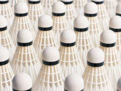 Badminton Shuttlecocks Arranged In Repeating Pattern