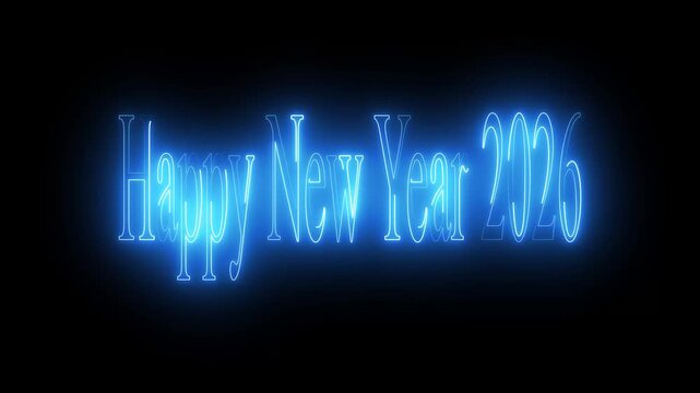 Glowing Blue Neon Text Animation on Dark Background