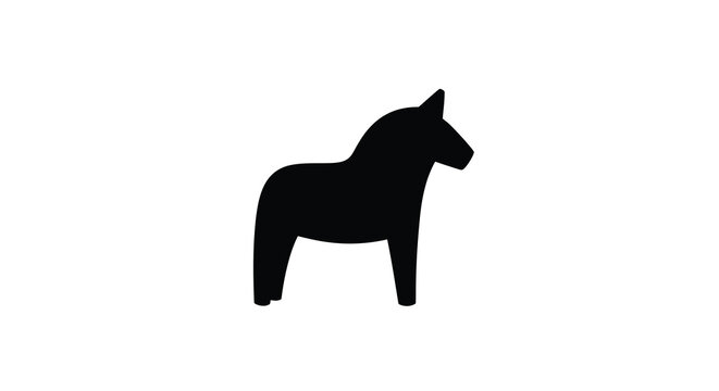 Dala horse silhouette against a white background silhouette