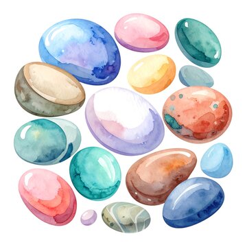 Colorful soap bubbles floating in air against white background.