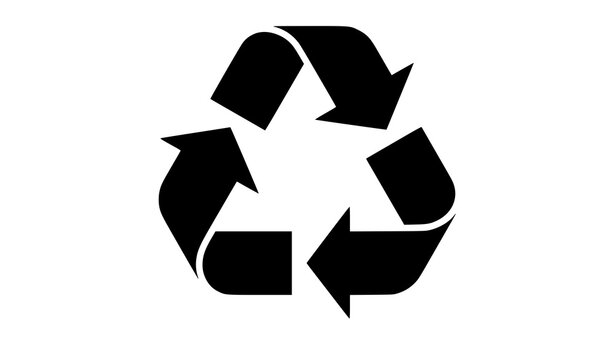 Minimalist Black Recycle Icon Vector Illustration for Environmental Protection Concepts