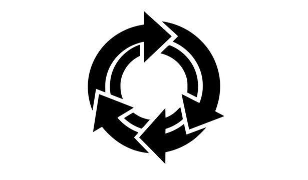 Modern Circular Recycling Arrows Logo Vector Representing Eco Friendly Living and Reuse