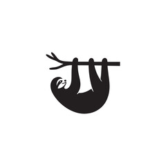 sloth silhouette, vector sloth, three-toed sloth, two-toed sloth, slow motion, climbing sloth © Bisma