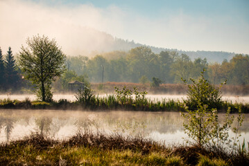 Wschód słońca nad stawem © Izabela&Grzegorz