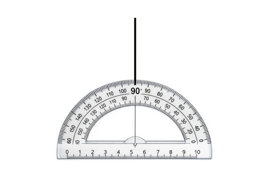 A metal protractor with a built-in ruler for precise measurements