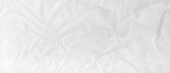 Naklejka premium Crumpled grey paper texture. Abstract light bg with wrinkled cardboard teture. Vector illustration horizontal fold crumpled empty white paper template for posters, banners or collage ideas.