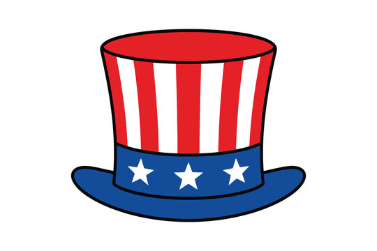 Uncle sam hat with stars and stripes design