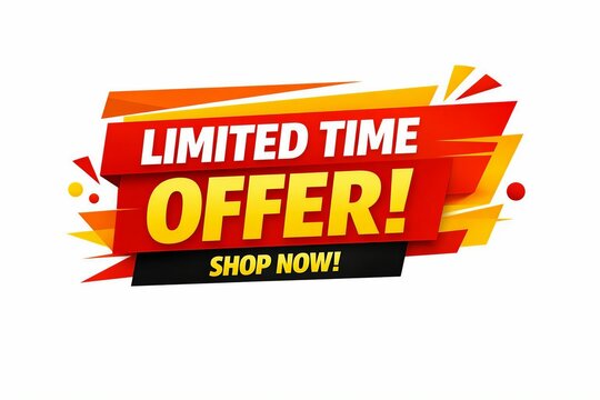 Limited time offer sale banner with shop now call to action