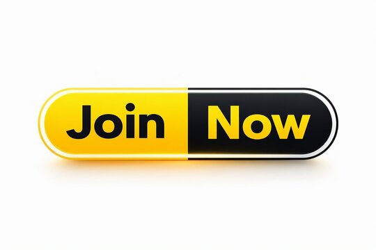 Modern yellow and black join now button with gradient effect