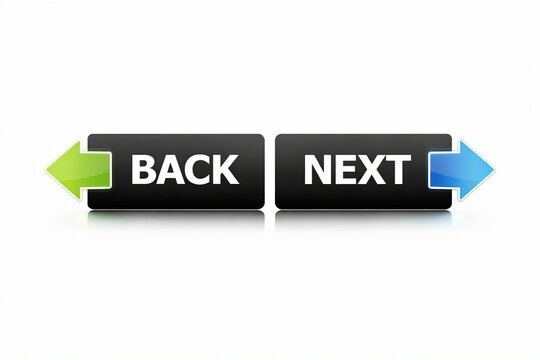Modern back and next navigation buttons with arrows