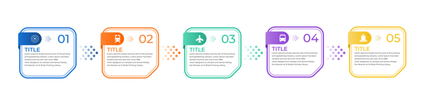 5 Step Modern Business Infographic Template Timeline Process