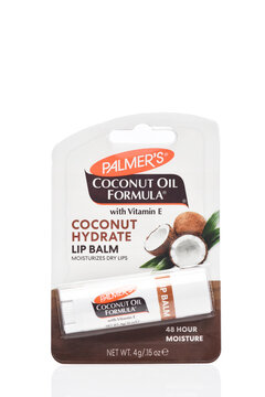 IRVINE, CALIFORNIA - 05 JUNE 2026: A tube of Palmers Coconut Oil Formula Lip Balm.