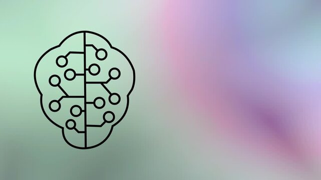 Artificial Intelligence brain icon illustration, Machine Learning, and Innovation