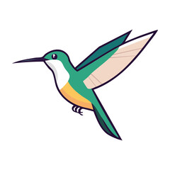 Obraz premium Flat design illustration of a hummingbird in flight