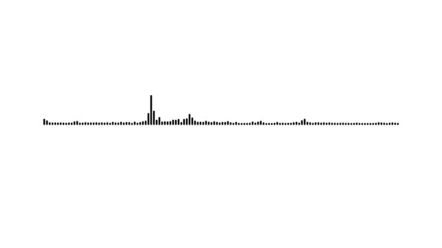 Audio waveform animation on white background, glowing digital equalizer lines, smooth oscillation, minimal style, seamless loop animation in high quality 4k
