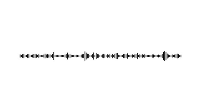Audio waveform animation on white background, glowing digital equalizer lines, smooth oscillation, minimal style, seamless loop animation in high quality 4k