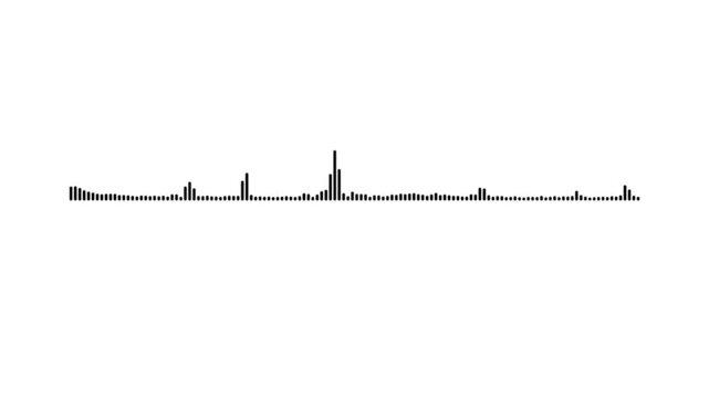 Abstract waveform spectrum animation on white background, smooth sound frequency movement, digital equalizer bars, minimal modern style, seamless high quality 4k
