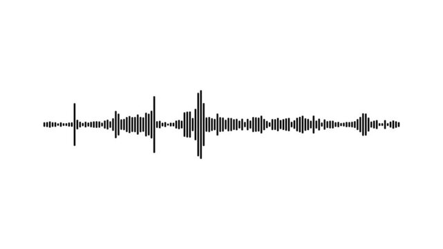 Audio sound wave motion graphic animation on white background, glowing frequency lines, smooth equalizer spectrum, minimalist design, seamless high quality 4k video