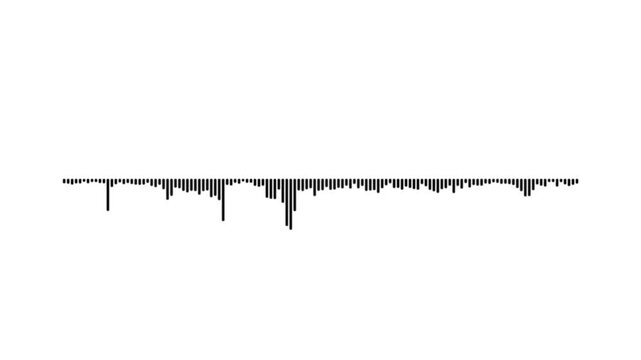 Audio sound wave motion graphic animation on white background, glowing frequency lines, smooth equalizer spectrum, minimalist design, seamless high quality 4k video