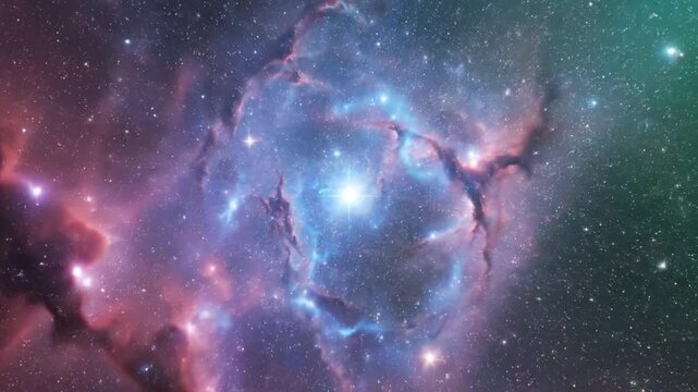Cosmic nebula vast colorful interstellar cloud with stars in deep space