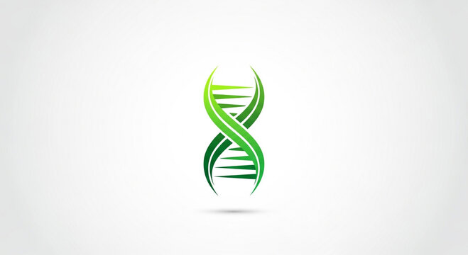 Abstract DNA helix logo design in vibrant neon green on clean white background