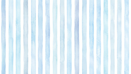 Blue stripes seamless pattern. Cute baby lines print. Watercolor sea stripes background © liana