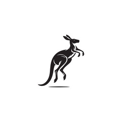 Fototapeta premium kangaroo silhouette, vector kangaroo, marsupial, Australian wildlife, outback animal, joey, pouch, 