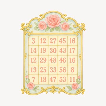 Vintage floral calendar design