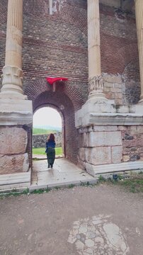Sardis Historical Texture Woman Profile in Manisa Turkey
