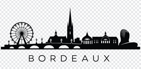 Naklejka premium Bordeaux city skyline silhouette, france