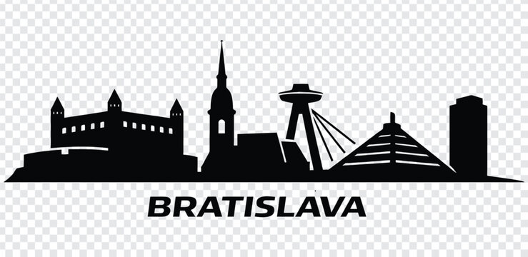 Bratislava city skyline silhouette, vector illustration