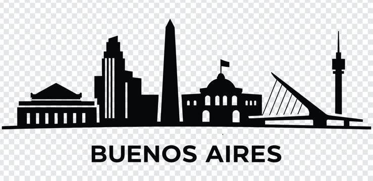 Buenos aires city skyline silhouette vector illustration